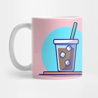 Ice Coffee Cartoon Vector Icon Illustration Mug